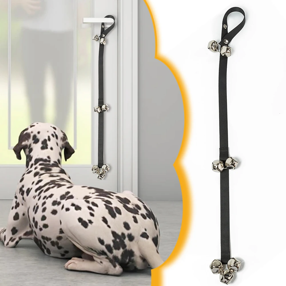 Leather Dog Doorbells Housebreaking Doggy Dogs House Training Alarm Clicker Pets Leashes With Trainer Adjustable Rope Dual Snap | Дом и сад