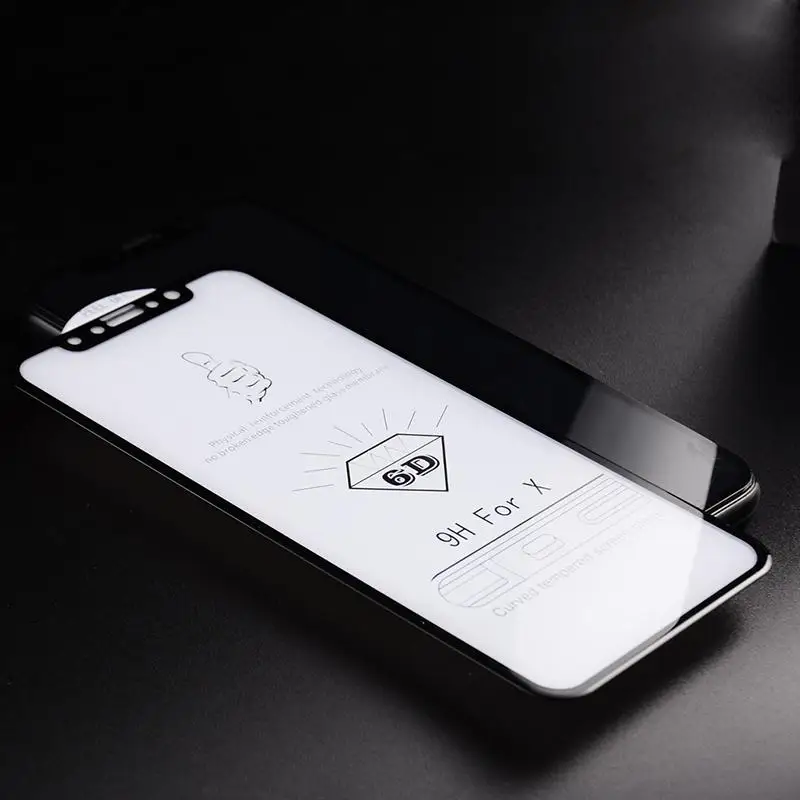 100 шт. DHL Высокое качество 6D закаленное стекло полное покрытие для iPhone XS MAX XR 6 7 8