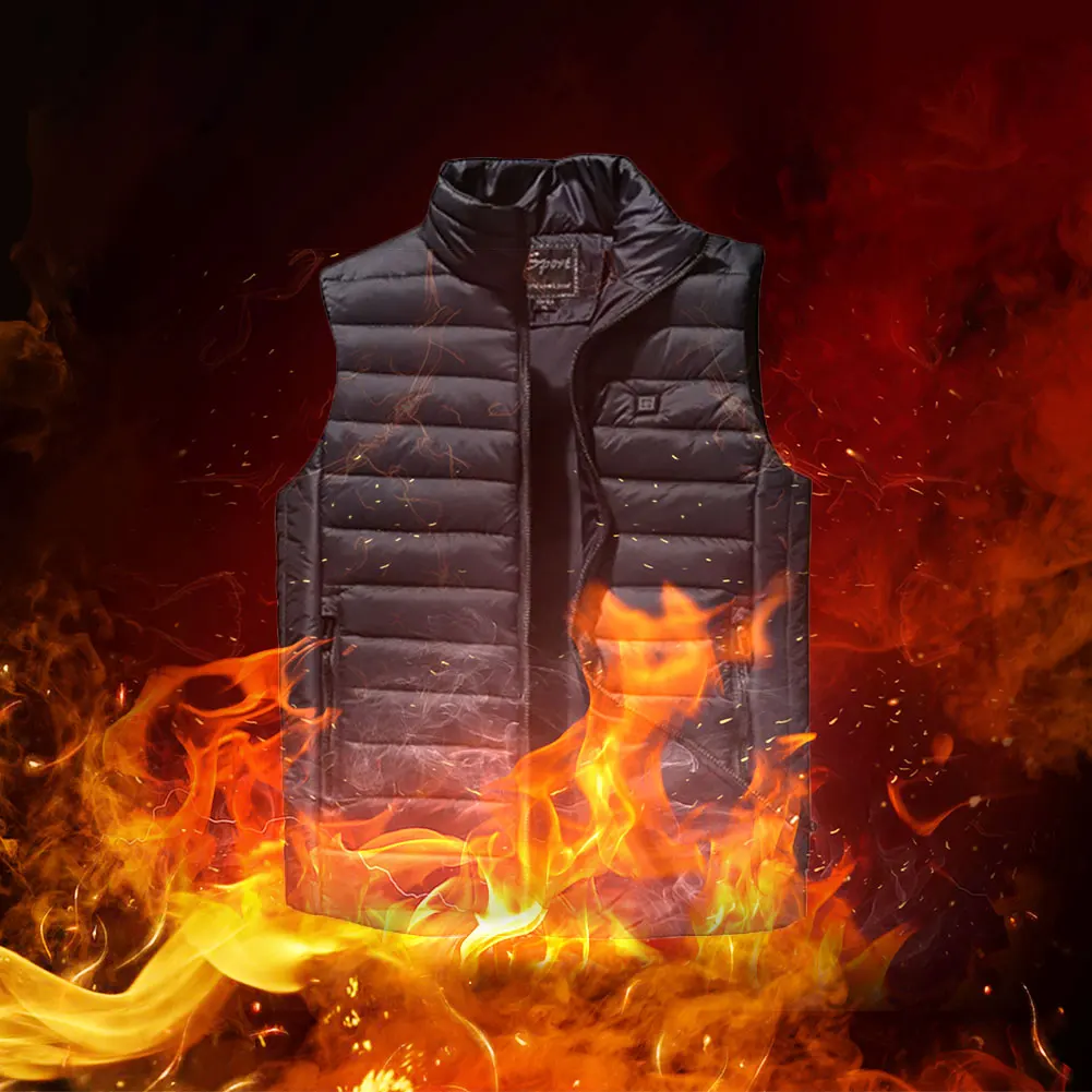 

Intelligent Thermostatic Heated Jacket Vest USB Men Winter Electrical Heated Sleevless Jacket Travel Outdoor Waistcoat Hiking