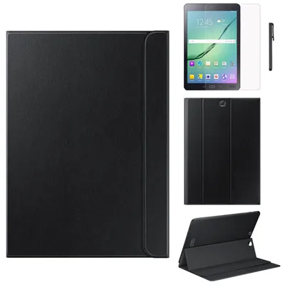 9,7 дюймов T810 T815 защитный чехол для Tabelt с подарками+ пленка+ ручка A20 подставка кожаный чехол для Samsung Galaxy Tab S2 - Цвет: Black