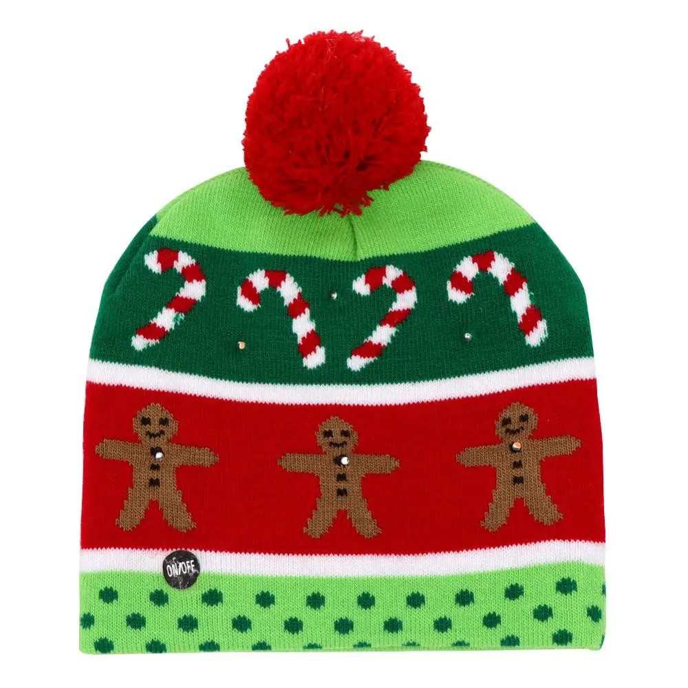 Войлочные DIY Мини украшения для рождественской елки Санта-собака Лапа чулок детские игрушки подарки мешок поддельные цветы Рождественская елка орнамент год - Цвет: LED hat 4