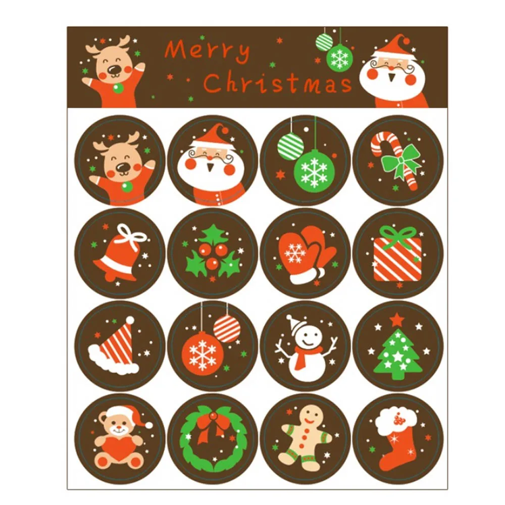 160pcs Christmas Round Adhesive Label Stickers for Envelopes Goodie Bag Favors Gift Boxes Decorations