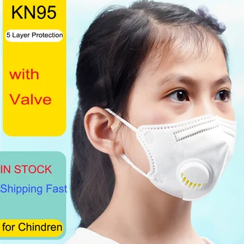

KN95 Children 's Mask with Breathing Valve Boy Girl Healthy Dustproof PM2.5 Protective Mask Respirator KN95 Mascarilla Infantil