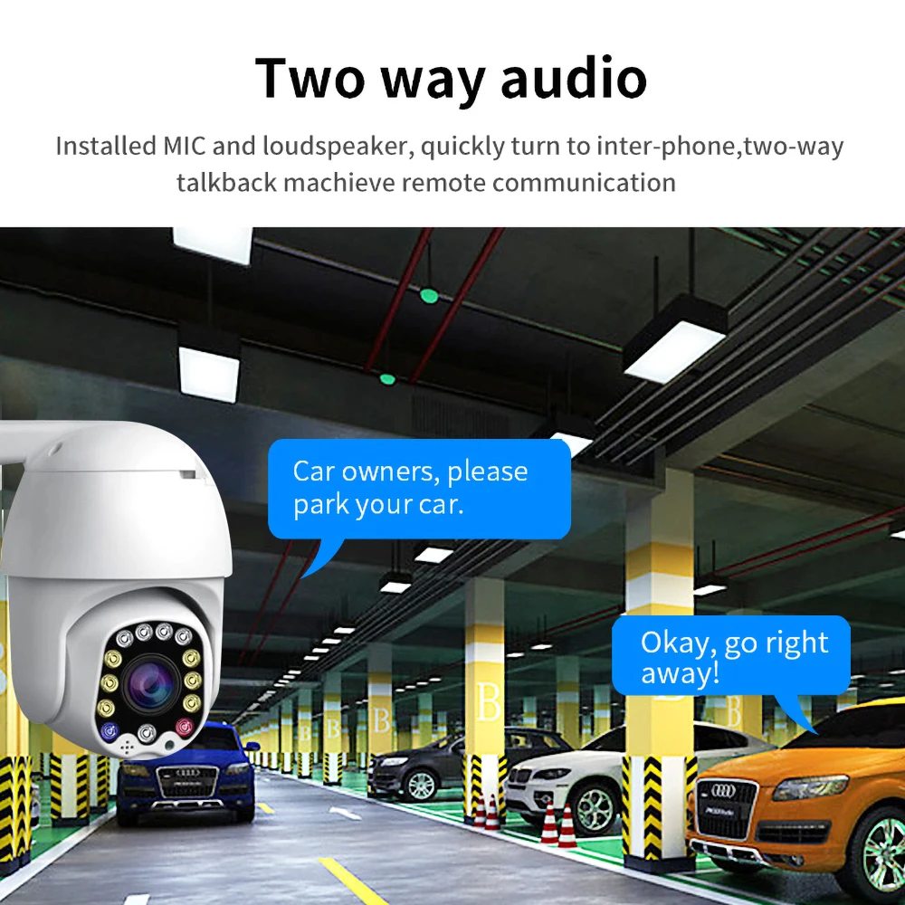WIFI Camera Outdoor PTZ IP Camera H.265X 1080p Speed Dome CCTV Security Cameras IP Camera WIFI Exterior 2MP IR Home Surveilance