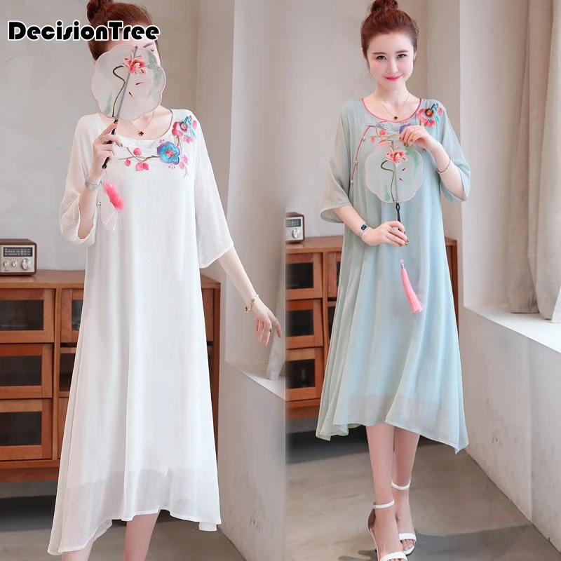 Китайское платье vestidos cheongsam qipao женский шифоновый Чонсам Ципао винтажное китайское традиционное платье с вышивкой