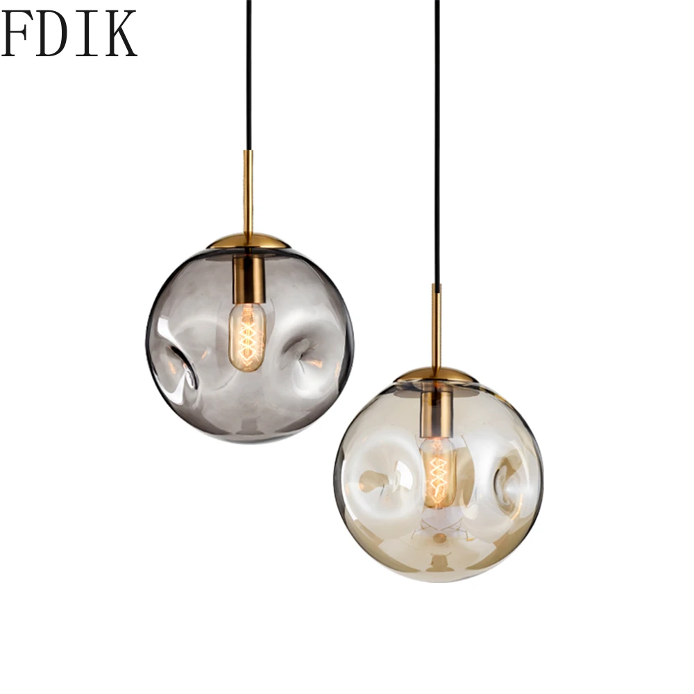 

Modern Glass Ball Pendant Lights Nordic Led HangLamp for Bedroom Living Room Kitchen Lamp Simple Indoor Decor Lighting Fixture