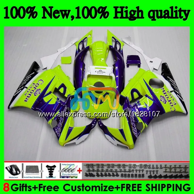 600CC обтекатель для HONDA CBR600F3 CBR синий CORONA 600 FS 600F3 600FS 3BS. 185 CBR600 F3 91 92 93 94 1991 1992 1993 1994 комплект+ майка