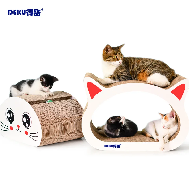 

Cool Cat Teaser Toy Extra-large Two Pieces Cat Head-Shaped Cat Scratching Corrugated Cardboard Cat Claws Grinding Cat Toy Patent