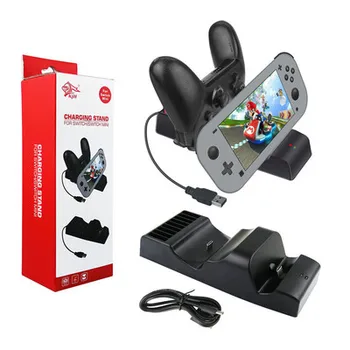 

USB-C LED Charger Station Charging Dock Stand with 9 Game Card Holders for Nintend Switch Pro Controller NS-Switch Lite Console