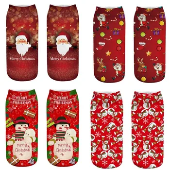 

4 Pair 2020 Christmas Socks Cartoon Pattern Socks Winter Decoration Santa Socks New Year 2021 Navidad Xmas Gifts Kerst Noel
