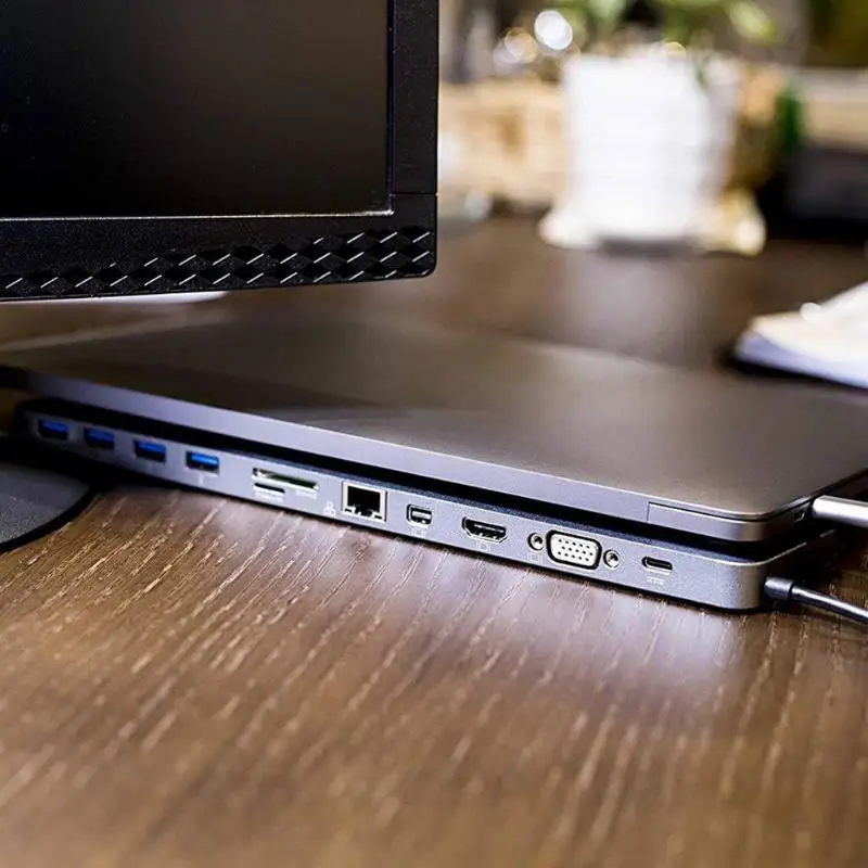 11 в 1 тип-c хаб-конвертер USB3.0 кардридер LAN DP VGA HDI адаптер