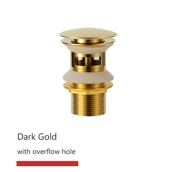 ห้องน้ําอ่างล้างหน้า Pop Up ท่อระบายน้ําเสียห้องน้ําก๊อกน้ําอุปกรณ์เสริมทองเหลือง Matt สีดํา/Chrome/Rose Gold/Brushed Gold 11