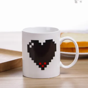

Creative Heart Magic Temperature Changing Cup Color Changing Chameleon Mugs Heat Sensitive Cup Coffee Tea Milk Mug ZM917