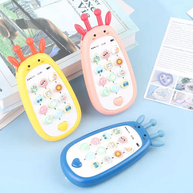 Educational Toy Cellphone W/ LED Baby Kid Educational Phone Model Chrismtas Gift Children Mobile Phone Baby Glue Biting Toys 6