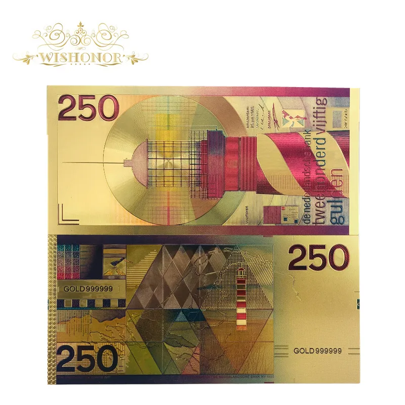 

Netherlands Banknotes 250 Dutch Guilder Gold Banknote Replica for Souvenir Gift and Collection