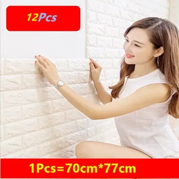 

12pcs 3D Brick Wall stickers on the wall Wallpaper Decor Foam Waterproof DIY wallpaper for kids rooms Living Room Background