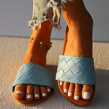 

Women Summer Fashion Beach Slippers Female New Solid Casual Slides Ladies Comfortable Leisure Flat Plus Size Footwear