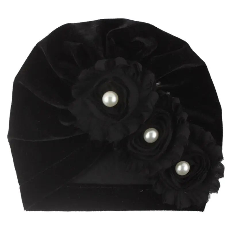 Cute Children Hat Solid Color Gold Velvet Sun Flower Cap Children Pullover Hats Kids Baby Headgear Hats