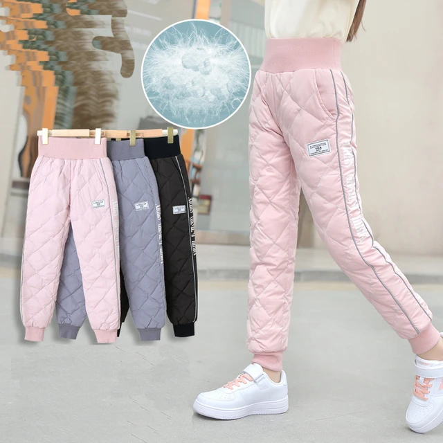 New Arrival 2021 Winter Warm Pants for Girls High Quality White Duck Down  Trousers Children High