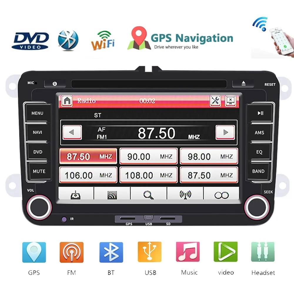 " автомобильный DVD Радио мультимедийный плеер авторадио для Volkswagen Polo Golf 5 Passat b6 b5 SEAT leonTiguan Skoda Octavia с камерой