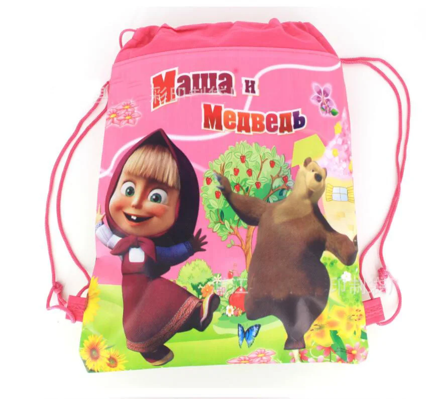 1 шт. День Рождения украшения сумки на шнурке Маша нетканый тканевый рюкзак