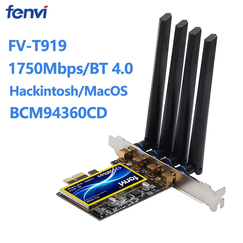 T919 MacOS Hackintosh PCIe Wifi адаптер bcm9360cd 1750 Мбит/с Bluetooth 4 0 802.11ac двухдиапазонный 2 4G/5G