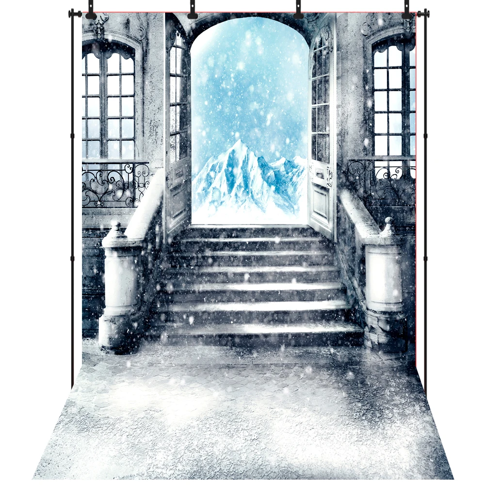 

Winter Merry Christmas Backdrop Photography for Party Ice and Snow Vinyl Background Photo Studio Photophone