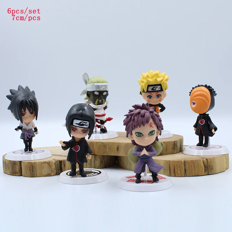 Narutoing 6 шт./партия Фигурки игрушки Kakashi Sasuke Наруто Сакура ПВХ Коллекция моделей