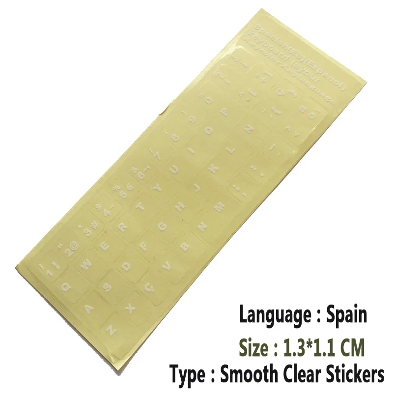 SR Clear Smooth Keyboard Stickers Letter 6 Language Russian German Spain Italy English Japan for Computer Laptop Accessories-3
