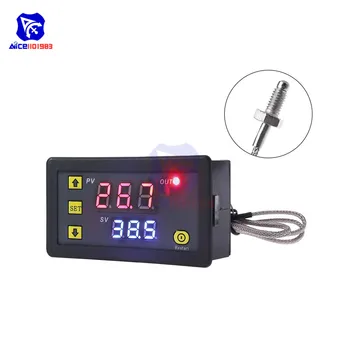 

AC 220V/DC 5V/12V/24V LED Digital Temperature Controller Meter -60 -500℃ K Type Thermocouple M6 Probe Sensor Embedded Thermostat