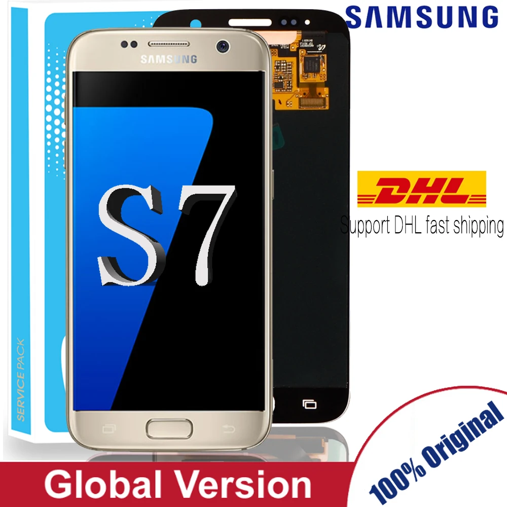 

AAA Original 5.1'' LCD Replacement for SAMSUNG Galaxy S7 Display G930 G930F Touch Screen Digitizer Assembly with Frame