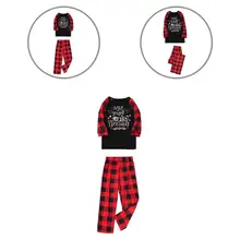 Casual Long Sleeve Skin-friendly Family Christmas Pajamas Matching Set Xmas Pajamas Set Parent-child Outfit