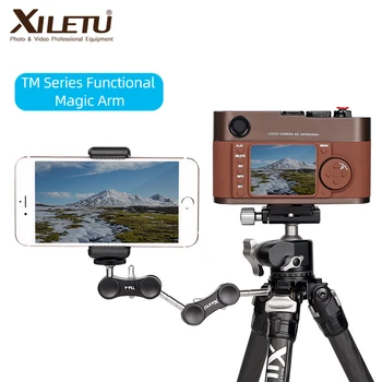 

Tripod Magic Arm with Dual Ballhead 1/4'' Screw Universal Camera Video Monitor Mount Adapter for LED Light GPS Phone Monitor