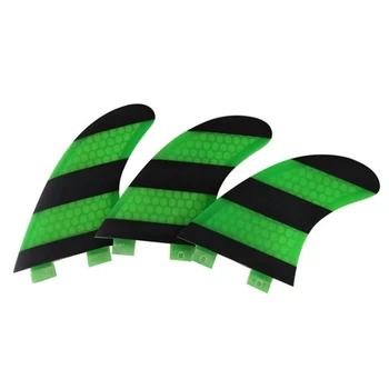 

3Pcs Surfboard Tri Fin for FCS G5 Size 3 Fins Surfboard Tail Fin ( Green)