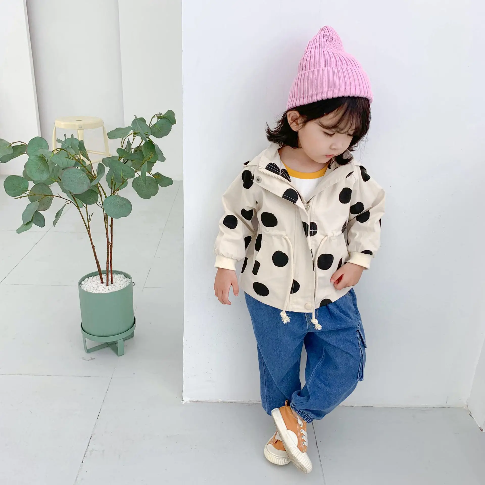 Нейтральные модели для мальчиков и девочек, хлопковая куртка-ветровка с длинными рукавами и принтом