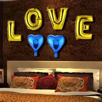 

6pcs LOVE Letter Balloon Combination Aluminum Film Heart-Shaped Balloon Home Wedding Valentine'S Day Party Decoration Supplies
