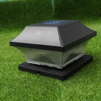 

2pcs Solar LED Post Cap Lights Pillar Lamp Outdoor Landscape Light for Fence Garden Patio (Black)