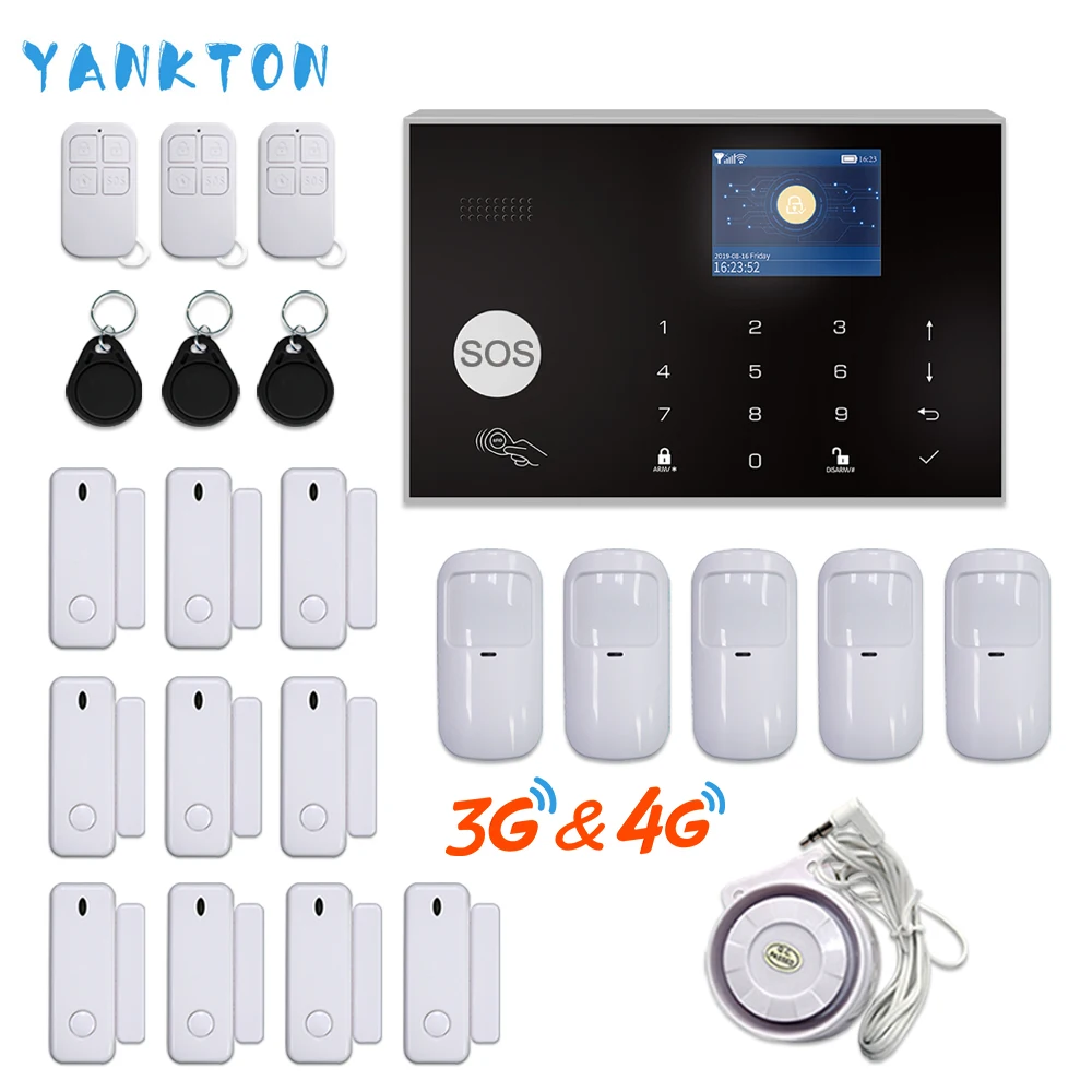 Remoto sem Fio Segurança em Casa Sistema de Alarme contra Roubo Android 11 Idiomas Tuya 433 Mhz App Controle Wi-fi Fábrica Office & Ios 4g 3g