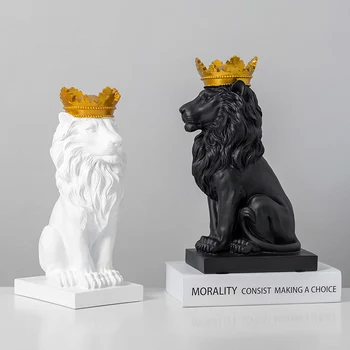 

Europen Style Lion Model Statues For Decoration Creative Animal Resin Abstract Sculpture Office Desk Decorative Home Decor