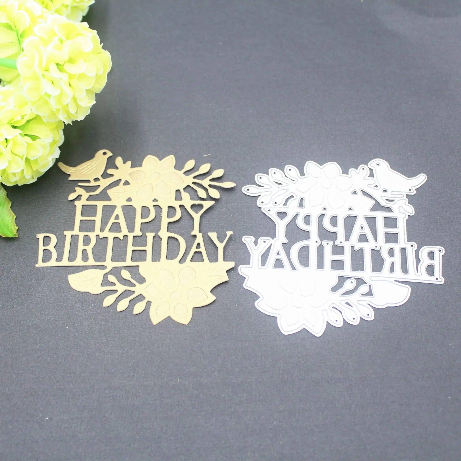 

Happy Birthday Metal Cutting Dies for Craft Dies Scrapbooking DIY Album Embossing Paper Die Cut New Dies for 2019 Decor