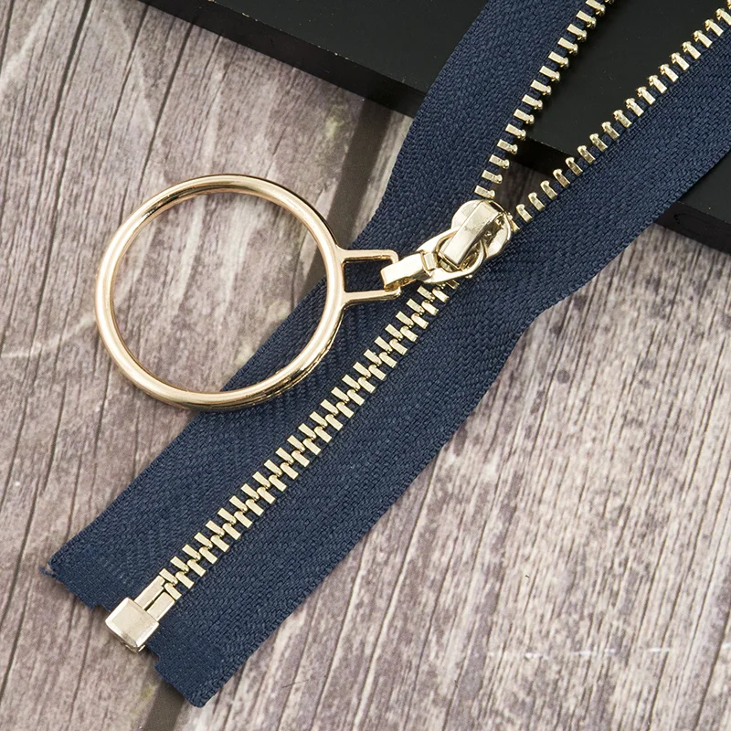 navybluegold 1 шт. 3#40 см 70 см Металлические молнии Open-end застежка на молнии для шитье сумок пуховик юбка молния Ремонтный комплект DIY аксессуары для одежды - Цвет: navybluegold