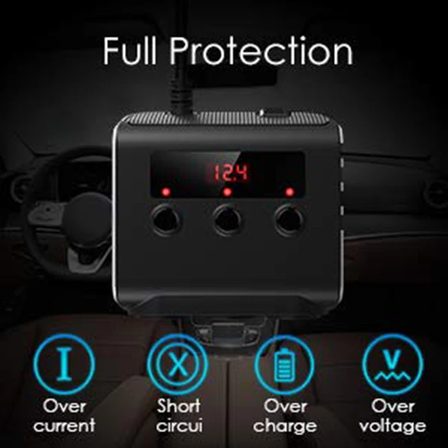 12 V/24 V адаптер для автомобильного прикуривателя 100W фары для автомобилей Зарядное устройство с 4 Порты usb и 3 гнезда прикуривателя Мощность разветвитель, ВКЛ/ВЫКЛ S