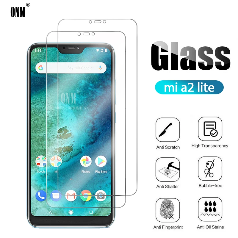2 шт Mi A2 Lite закаленное стекло для Xiaomi Защита экрана Защитная стеклянная пленка |