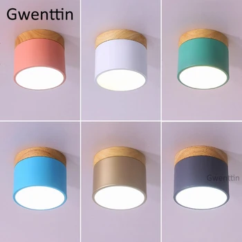 

Modern Led Ceiling Lights Nordic Iron Wood Ceiling Lamp for Living Room Bedroom Aisle Corridor Spot Lighting Fixtures Luminaire