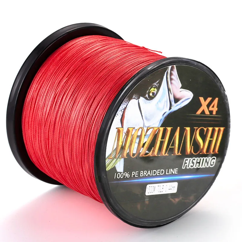 DORISEA new MOZHANSHI 4 Strands 1000M PE Multifilament Braided Fishing Line Wire 6-100LB - Цвет: RED