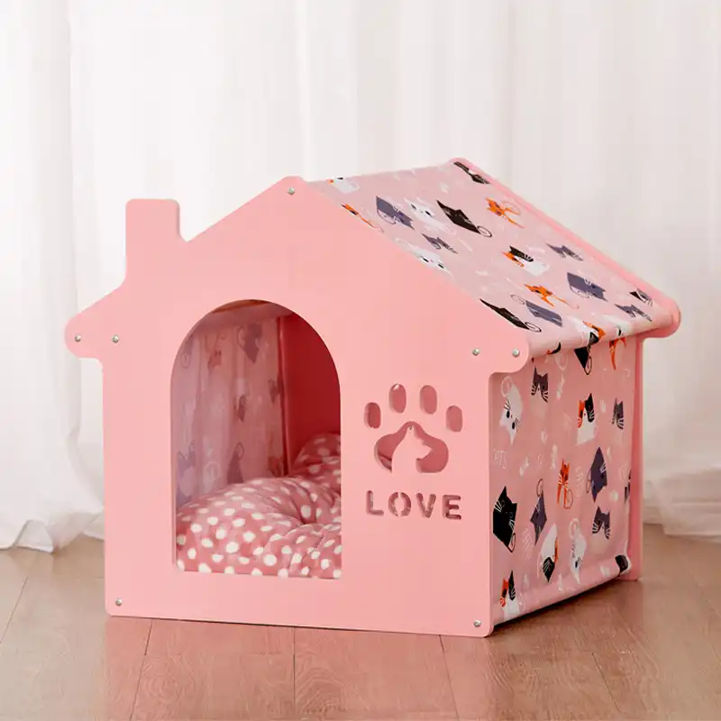 Mascota Casa Para Perro Gato Desmontable De Madera Mascota Pequena Y Mediana Aliexpress
