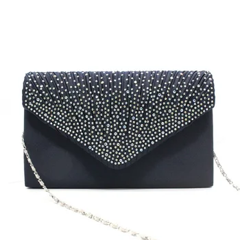 

SHUJIN 2020 New Women's Diamond Satin Hand Bag Ladies Fashion Envelope Shoulder Dinner Bag Clutch Bag Party Evening Bags