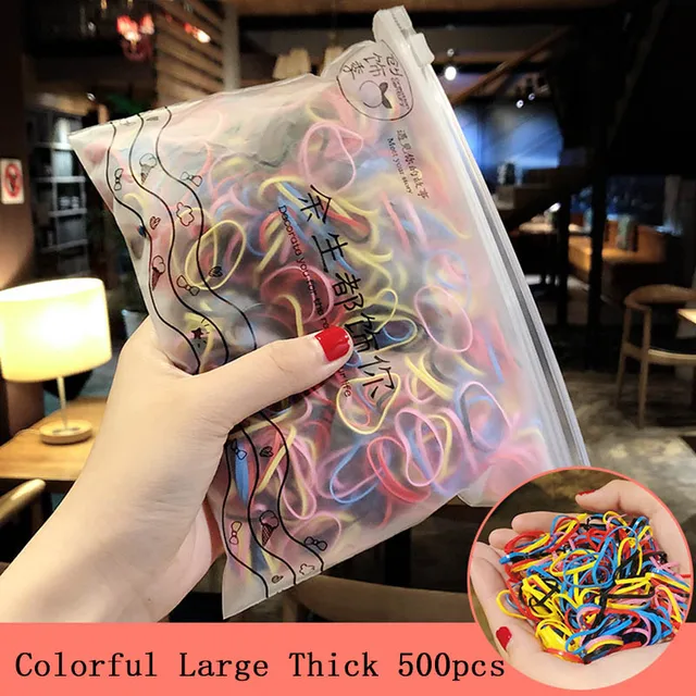 1000pcs/Pack Girls Colorful Small Disposable Rubber Bands Gum For Ponytail Hold Scrunchie Hair Bands Fashion Hair Accessories 500colorful 14