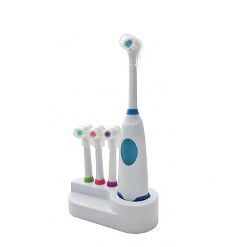 Escova de Dentes à Prova Escova de Dentes Giratória + 3 Conjunto Novo Design Bateria Operado Dwaterproof Água Cuidados Odontológicos Cabeças Bicos Higiene Oral 1 5 High Quality Beleza e saúde