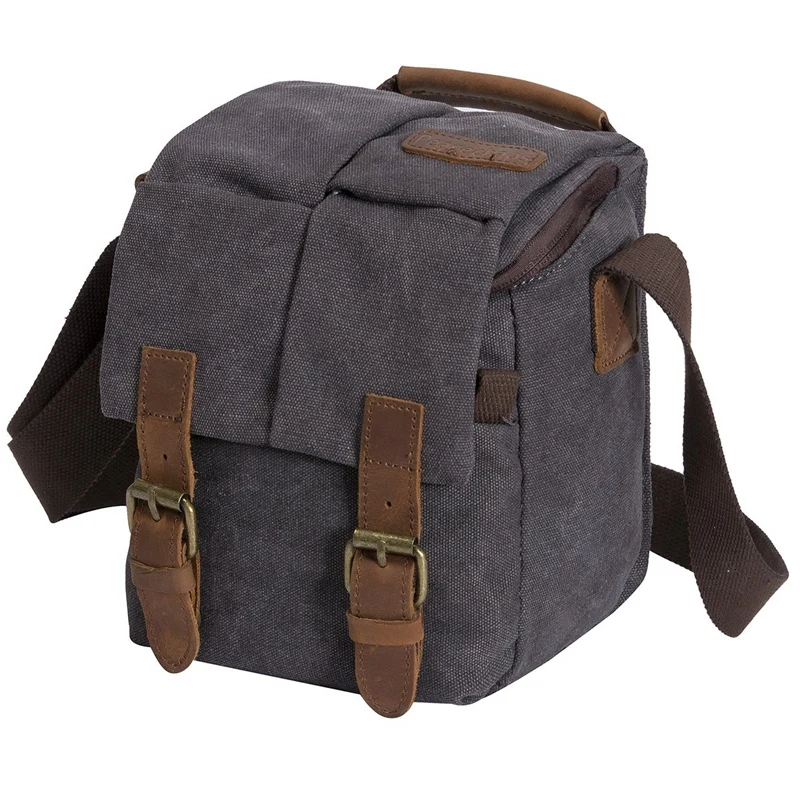 AMS-Camera Bag Waterproof Canvas Trim Dslr Slr Shockproof Padded Camera Bag
